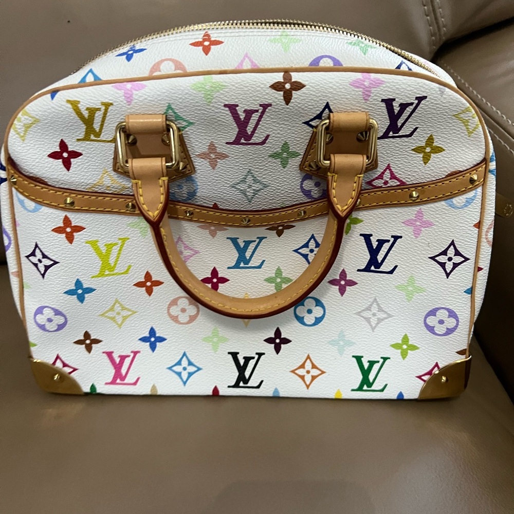 Authentic Louis Vuitton Multicolor Trouville Bag White - Picture 1 of 16